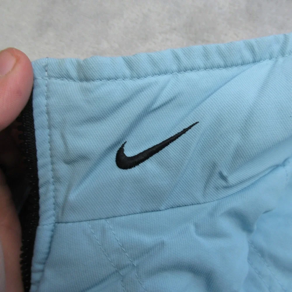 Nike Vest Youth Medium Blue Insulated Quilted Puffer Full Zip Reversible VTG‎